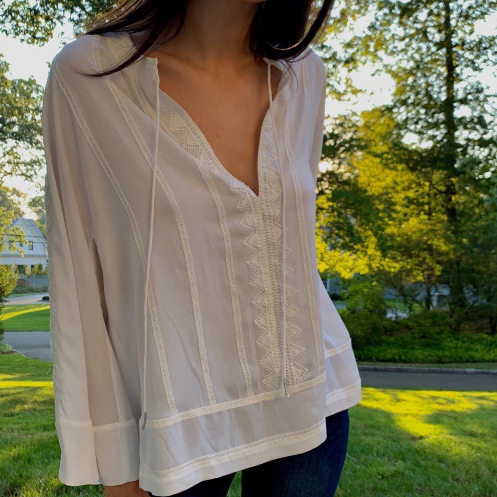Rebecca Minkoff white blouse.